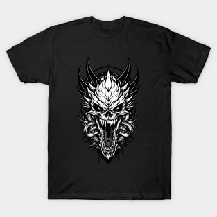 Black and White Skull Monster T-Shirt